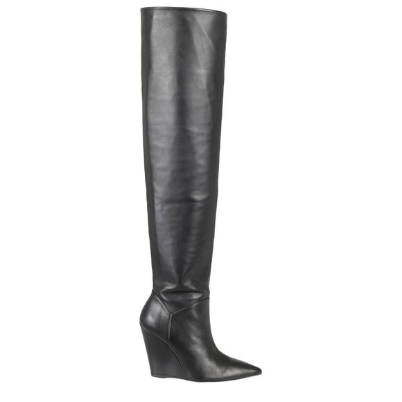 Stuart Weitzman Saloon Leather Wedge Boots - Picture 2 of 9